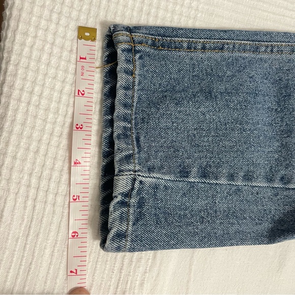 OAK + FORT Barrel Jeans Size Medium High Rise Medium Wash Cotton Blue Denim - Picture 8 of 9